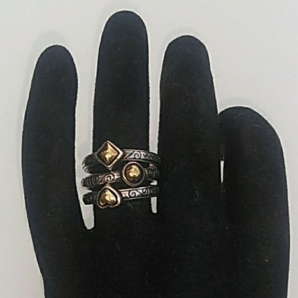 BRIGHTON *SOLID* Sterling Silver Etched Ring Trip - Picture 2 of 8